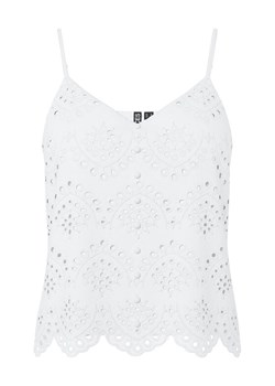 Pieces Top Vilde 17156563 Biały Regular Fit ze sklepu MODIVO w kategorii Bluzki damskie - zdjęcie 182736353