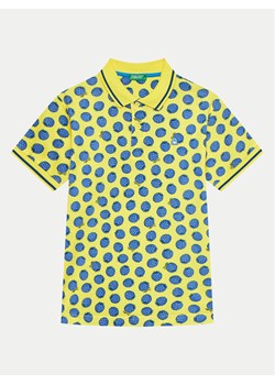 United Colors Of Benetton Polo 361YC301H Żółty Regular Fit ze sklepu MODIVO w kategorii T-shirty chłopięce - zdjęcie 182737163