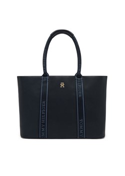 Tommy Hilfiger Torebka Th Logotape Tote AW0AW17198 Granatowy ze sklepu MODIVO w kategorii Torebki damskie - zdjęcie 182737552