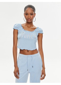 Juicy Couture Bluzka Brodie JCWCT23309 Błękitny Regular Fit ze sklepu MODIVO w kategorii Bluzki damskie - zdjęcie 182737790