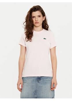 Lacoste T-Shirt TF9246 Różowy Slim Fit ze sklepu MODIVO w kategorii Bluzki damskie - zdjęcie 182738002