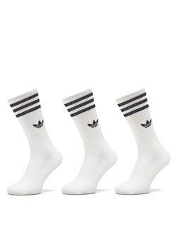 adidas Zestaw 3 par wysokich skarpet unisex Solid Crew IJ0734 Biały ze sklepu MODIVO w kategorii Skarpetki damskie - zdjęcie 182738833