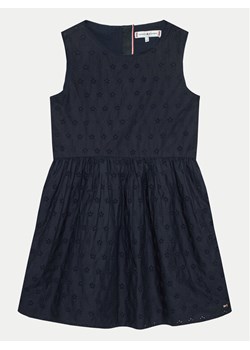 Tommy Hilfiger Sukienka letnia Anglaise KG0KG07931 D Granatowy Regular Fit ze sklepu MODIVO w kategorii Sukienki dziewczęce - zdjęcie 182738834