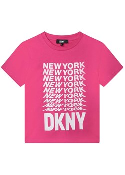 DKNY T-Shirt D35S76 S Różowy Regular Fit ze sklepu MODIVO w kategorii Bluzki dziewczęce - zdjęcie 182738930