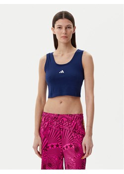 adidas Top Essentials Small Logo JC5939 Granatowy Slim Fit ze sklepu MODIVO w kategorii Bluzki damskie - zdjęcie 182738931