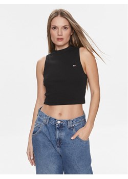 Tommy Jeans Top DW0DW17533 Czarny Regular Fit ze sklepu MODIVO w kategorii Bluzki damskie - zdjęcie 182739502