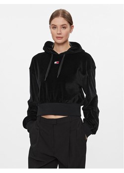 Tommy Jeans Bluza Velour DW0DW17519 Czarny Regular Fit ze sklepu MODIVO w kategorii Bluzy damskie - zdjęcie 182739804