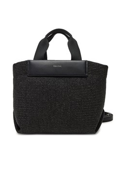 Calvin Klein Torebka Ck Raffia Small Tote Crossbody K60K613026 Czarny ze sklepu MODIVO w kategorii Torebki damskie - zdjęcie 182739901