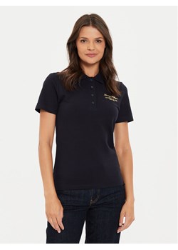 Tommy Hilfiger Polo Script WW0WW43624 Granatowy Slim Fit ze sklepu MODIVO w kategorii Bluzki damskie - zdjęcie 182740304