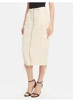 Guess Spódnica midi W5GD1H WG8N0 Beżowy Regular Fit ze sklepu MODIVO w kategorii Spódnice - zdjęcie 182740903