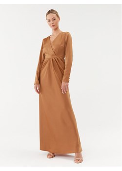YAS Sukienka wieczorowa 26031520 Brązowy Regular Fit ze sklepu MODIVO w kategorii Sukienki - zdjęcie 182740954