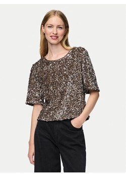 Pieces Bluzka Kam 17132951 Złoty Regular Fit ze sklepu MODIVO w kategorii Bluzki damskie - zdjęcie 182740963