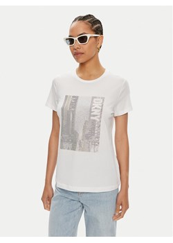 DKNY T-Shirt P4DHQWNA Biały Regular Fit ze sklepu MODIVO w kategorii Bluzki damskie - zdjęcie 182741674