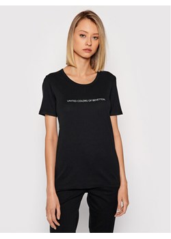 United Colors Of Benetton T-Shirt 3GA2E16A2 Czarny Regular Fit ze sklepu MODIVO w kategorii Bluzki damskie - zdjęcie 182742230
