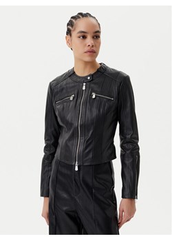 PINKO Kurtka skórzana Borderline Biker 104914 A2HT Czarny Regular Fit ze sklepu MODIVO w kategorii Kurtki damskie - zdjęcie 182742592