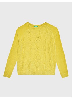 United Colors Of Benetton Sweter 1027C101P Żółty Regular Fit ze sklepu MODIVO w kategorii T-shirty chłopięce - zdjęcie 182742602