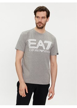EA7 Emporio Armani T-Shirt 3DPT37 PJMUZ 3905 Szary Regular Fit ze sklepu MODIVO w kategorii T-shirty męskie - zdjęcie 182742941
