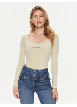 Guess Body Allycia V4RP05 KC2V0 Beżowy Slim Fit ze sklepu MODIVO w kategorii Bluzki damskie - zdjęcie 182743513