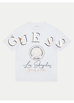 Guess T-Shirt J5RI28 K8HM4 Biały Regular Fit ze sklepu MODIVO w kategorii Bluzki dziewczęce - zdjęcie 182743542