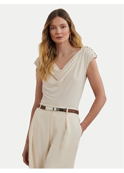 LAUREN RALPH LAUREN Bluzka 200898441001 Écru Relaxed Fit ze sklepu MODIVO w kategorii Bluzki damskie - zdjęcie 182743640
