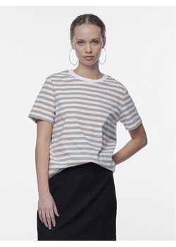Pieces T-Shirt Ria 17146339 Beżowy Regular Fit ze sklepu MODIVO w kategorii Bluzki damskie - zdjęcie 182744040
