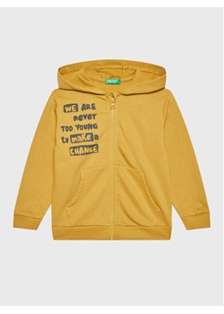 United Colors Of Benetton Bluza 3JLXG501E Żółty Regular Fit ze sklepu MODIVO w kategorii Bluzy chłopięce - zdjęcie 182744274