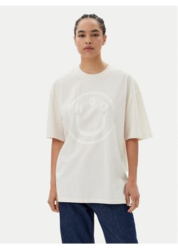 HUGO T-Shirt 50511471 Beżowy Oversize ze sklepu MODIVO w kategorii Bluzki damskie - zdjęcie 182744460