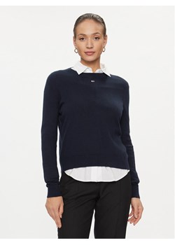 Tommy Jeans Sweter Essential DW0DW17254 Granatowy Regular Fit ze sklepu MODIVO w kategorii Swetry damskie - zdjęcie 182746652