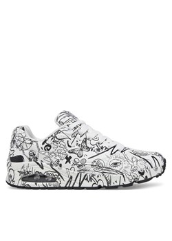 Skechers Sneakersy UNO Printed Lace-Up 183501/WBK Biały ze sklepu MODIVO w kategorii Buty sportowe męskie - zdjęcie 182747334