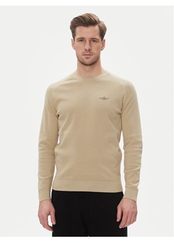 Aeronautica Militare Sweter 251MA1556L560 Beżowy Regular Fit ze sklepu MODIVO w kategorii Swetry męskie - zdjęcie 182747443