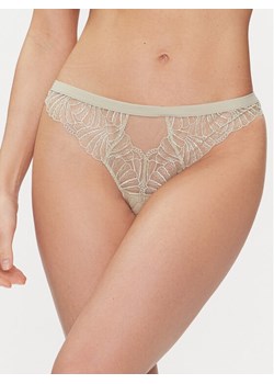 Calvin Klein Underwear Stringi 000QF7759E Zielony ze sklepu MODIVO w kategorii Majtki damskie - zdjęcie 182747682