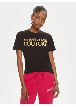 Versace Jeans Couture T-Shirt 76HAHT04 Czarny Slim Fit ze sklepu MODIVO w kategorii Bluzki damskie - zdjęcie 182747700