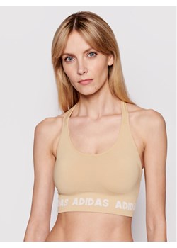 adidas Biustonosz sportowy T Aeroknit GV5122 Żółty ze sklepu MODIVO w kategorii Biustonosze - zdjęcie 182748701