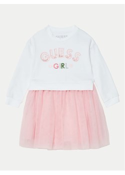 Guess Sukienka codzienna K5RK05 K82T0 Biały Regular Fit - id: 0000304575358 - marki Guess - 182748932 Guess Sukienka codzienna K5RK05 K82T0 Biały Regular Fit ze sklepu MODIVO w kategorii Sukienki dziewczęce - zdjęcie 182748932