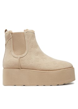 Guess Botki Jilaine FLFJIL FAL10 Beżowy ze sklepu MODIVO w kategorii Śniegowce damskie - zdjęcie 182749143