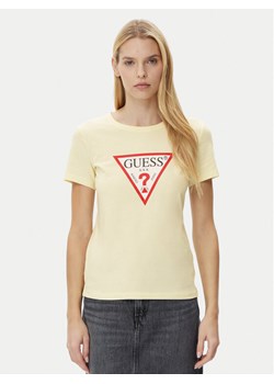 Guess T-Shirt W1YI1B I3Z14 Żółty Regular Fit ze sklepu MODIVO w kategorii Bluzki damskie - zdjęcie 182749502