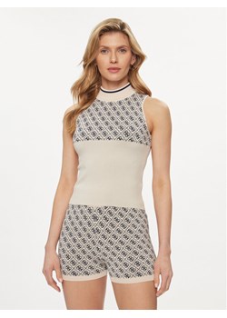 Guess Sweter Lise W3YR26 Z37K0 Beżowy Regular Fit ze sklepu MODIVO w kategorii Bluzki damskie - zdjęcie 182749741
