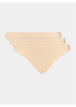 Hugo Komplet 3 par stringów 50492489 Beżowy ze sklepu MODIVO w kategorii Majtki damskie - zdjęcie 182750104