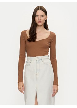 Brave Soul Bluzka LLT-624SARAH Brązowy Slim Fit ze sklepu MODIVO w kategorii Bluzki damskie - zdjęcie 182750562