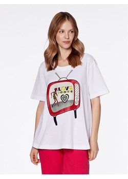 LOVE MOSCHINO T-Shirt W4H8301M 3876 Biały Relaxed Fit ze sklepu MODIVO w kategorii Bluzki damskie - zdjęcie 182750662