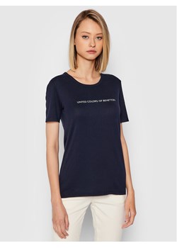 United Colors Of Benetton T-Shirt 3GA2E16A2 Granatowy Regular Fit ze sklepu MODIVO w kategorii Bluzki damskie - zdjęcie 182750851