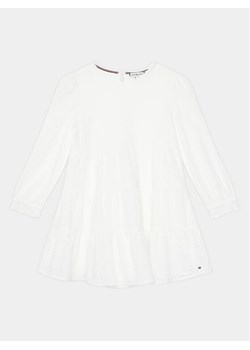 Tommy Hilfiger Sukienka codzienna Anglaise KG0KG07779 D Biały Regular Fit ze sklepu MODIVO w kategorii Sukienki niemowlęce - zdjęcie 182750910