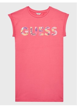 Guess Sukienka codzienna J3GK35 KAE23 Różowy Regular Fit ze sklepu MODIVO w kategorii Sukienki dziewczęce - zdjęcie 182751241