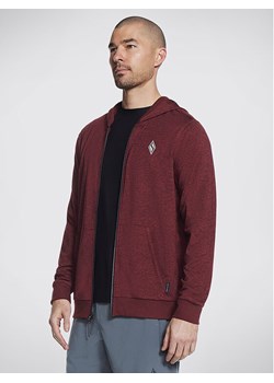 Skechers Kurtka przejściowa Knits Ultra Go Full Zip Hoodie JA26 Czerwony Regular Fit ze sklepu MODIVO w kategorii Kurtki męskie - zdjęcie 182751422
