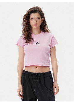 adidas T-Shirt Future Icons Small Logo Baby JE4003 Różowy Slim Fit ze sklepu MODIVO w kategorii Bluzki damskie - zdjęcie 182751574