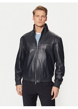 BOSS Kurtka skórzana 50531148 Granatowy Regular Fit ze sklepu MODIVO w kategorii Kurtki męskie - zdjęcie 182751681
