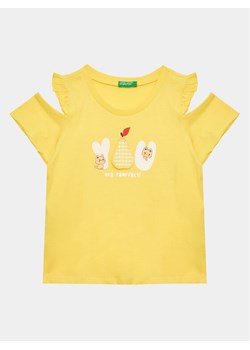 United Colors Of Benetton T-Shirt 3096G108X Żółty Regular Fit ze sklepu MODIVO w kategorii Bluzki dziewczęce - zdjęcie 182751762