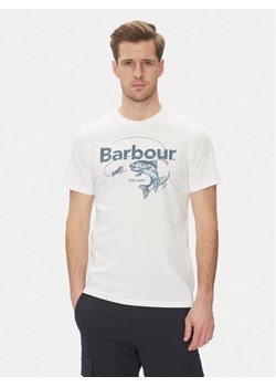 Barbour T-Shirt Lydd MTS1396WH11 Biały Tailored Fit ze sklepu MODIVO w kategorii T-shirty męskie - zdjęcie 182751773