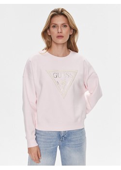 Guess Bluza Pony W4RQ13 KC5H2 Różowy Regular Fit ze sklepu MODIVO w kategorii Bluzy damskie - zdjęcie 182751831