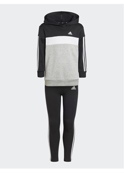 adidas Komplet bluza i legginsy Tiberio 3-Stripes Colorblock Fleece IJ6327 Czarny Slim Fit ze sklepu MODIVO w kategorii Dresy chłopięce - zdjęcie 182752022